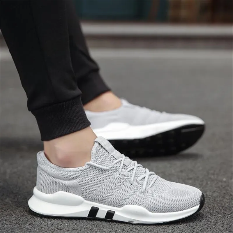 

LAIDILANGTU new men's flying woven mesh shoes small black shoes breathable casual fashion men's shoes Superstar Sneakers shoes
