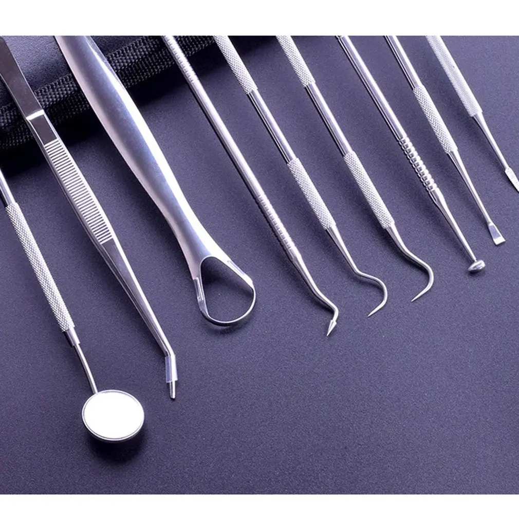 9pcsDental из нержавеющей стали стоматологический инструмент для полости рта
