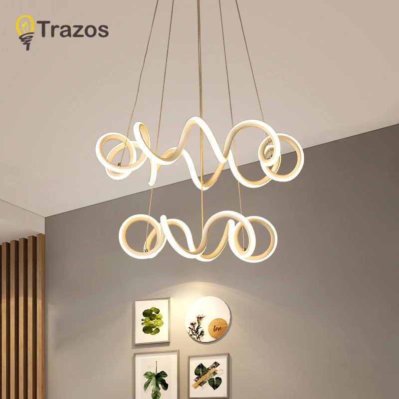 

TRAZOS Modern Pendant Light Romantic Dreamlike Feather Droplight Bedroom Hanging Lamp Lamparas Screw White 110-240V