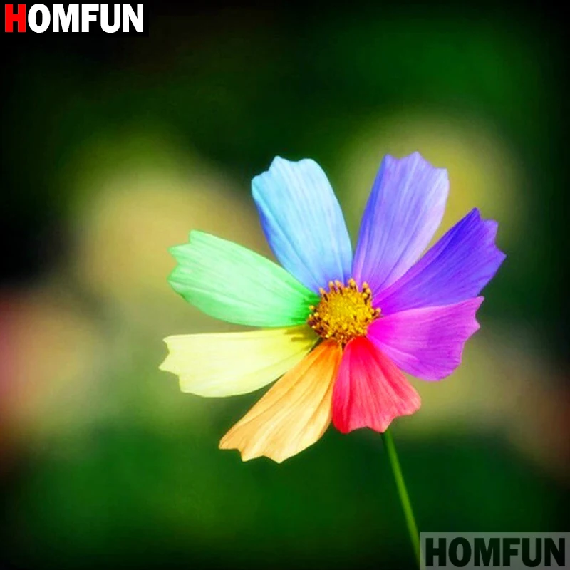 Алмазная 5d-картина HOMFUN цветной цветок вышивка крестиком с полными