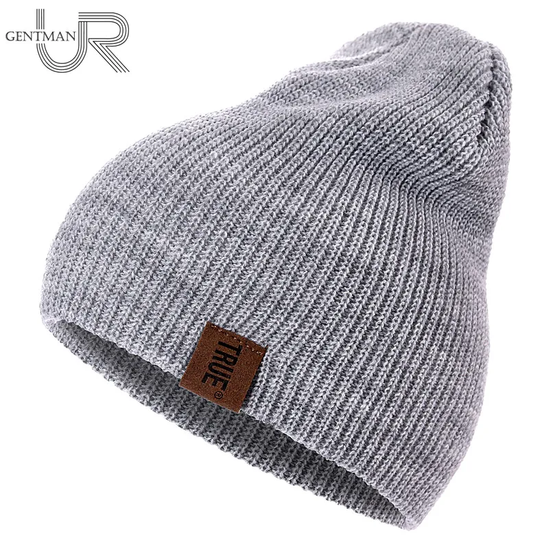 1 Pcs Hat PU Letter True Casual Beanies for Men Women Warm Knitted Winter Hat Fashion Solid Hip hop Beanie Hat Unisex Cap