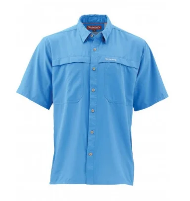 

2019 Si*ms Men Fishing Shirts Short Sleeve Plaid Shirt Breathable UPF30 Light Weight Fishing Clothing Men Shirt USA Size S-3XL