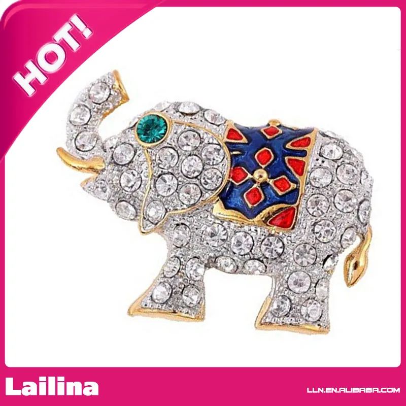 

Elephant with Rhinestones Brooch Pin