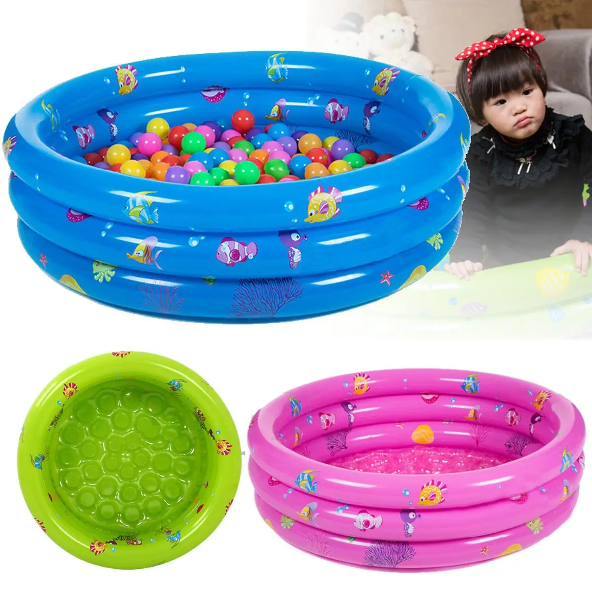 

Round Infant Baby Kids Summer Swimming Ocean Ball Pool Inflatable Swimming Paddling Pool Toddler Sports Water Funny Bath Toys