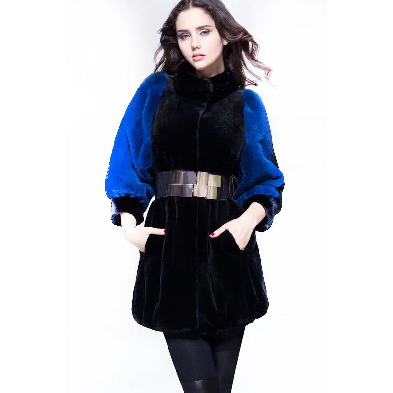 Прямой поставщик фабрики оптовой новой российской норки пальто меховой воротник женский основной костюм длинный отрезок бюста размер 140com