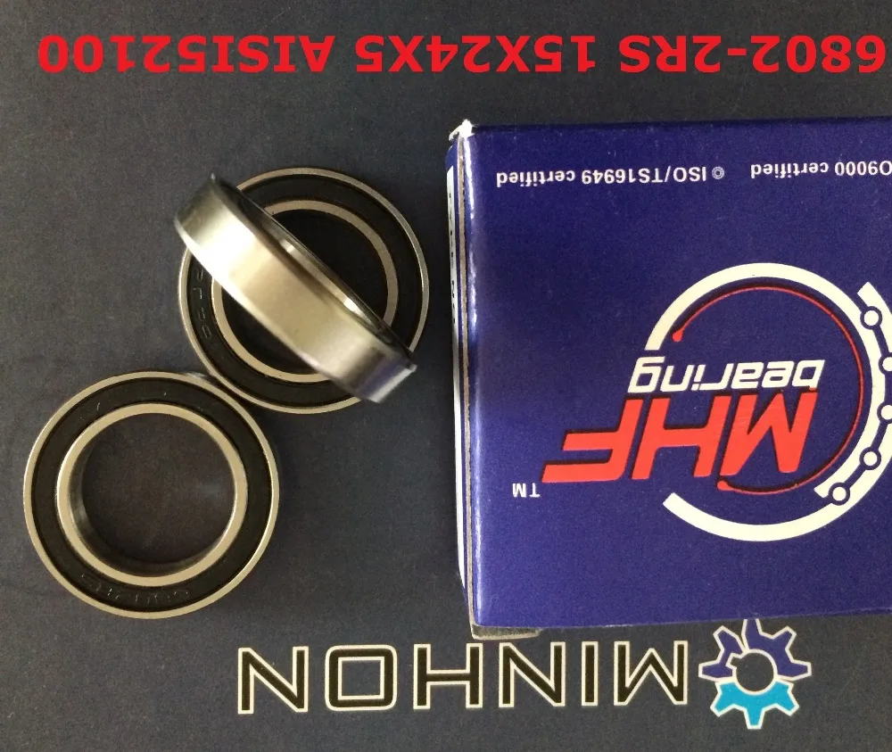 

1PC 6802-2RS 61802-2RS 6802RS MHF ABEC-1/P0 Z2 Miniature Deep Groove Ball Bearings Size 15*24*5 mm Lowest Price High Performance