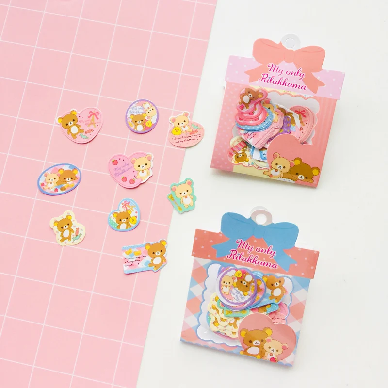 

60 pcs/Bag Kawaii Rilakkuma Paper Decorative Stickers Label Sticker for Computer Notebook