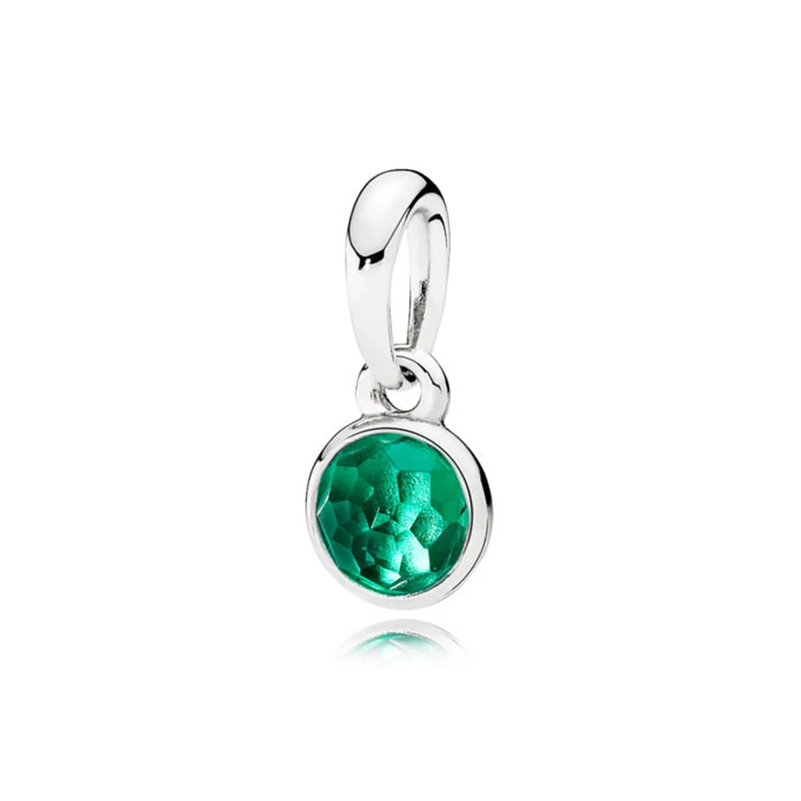 

CHAMSS 2019 Years May Droplet Pendant Royal Green Crystal S925 Silver Pendant DIY Girlfriend Ornaments Gifts Free Shipping