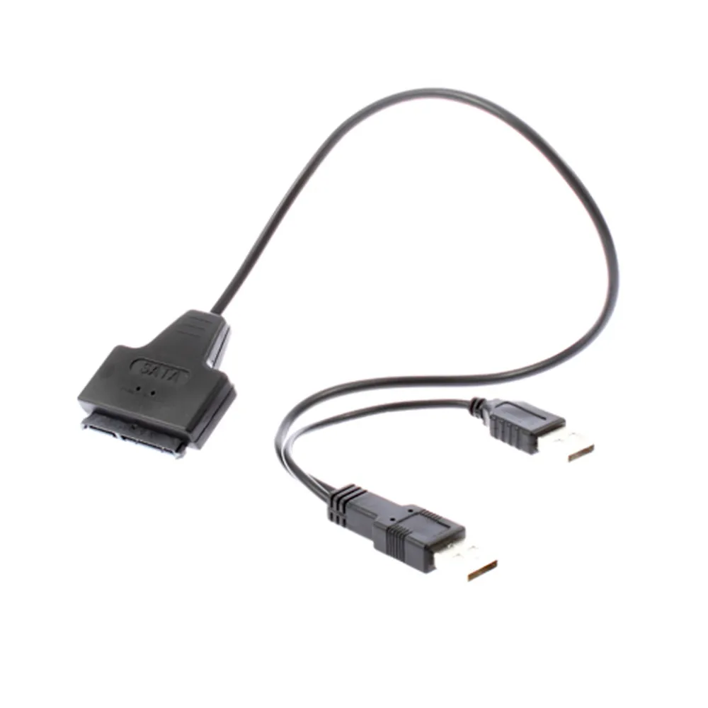 Кабель адаптер для жесткого диска с двумя USB 2 0 на 7 + 15 22Pin SATA ноутбук CD DVD Rom SATA22Pin 5