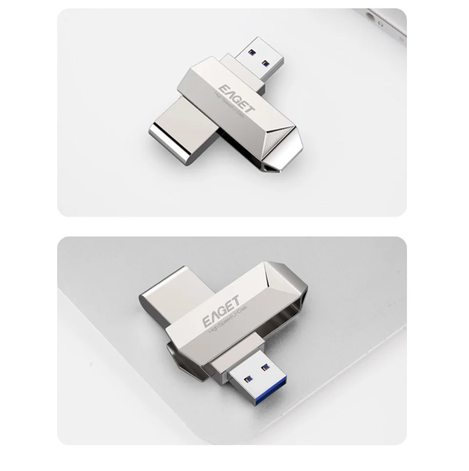 EAGET F70 USB флешка цинковый сплав случая высокого Скорость USB 3,0 16/32/64 ГБ U диска Dropship 360 градусов вращения