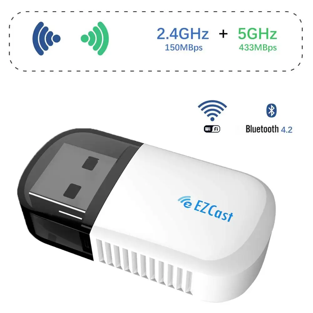 KuWFi USB WiFi адаптер мини двухдиапазонный 5G/2,4 GHz Беспроводная сетевая LAN Карта с Bluetooth 4,2 совместимая с Windows XP/7/8/10/Mac OS