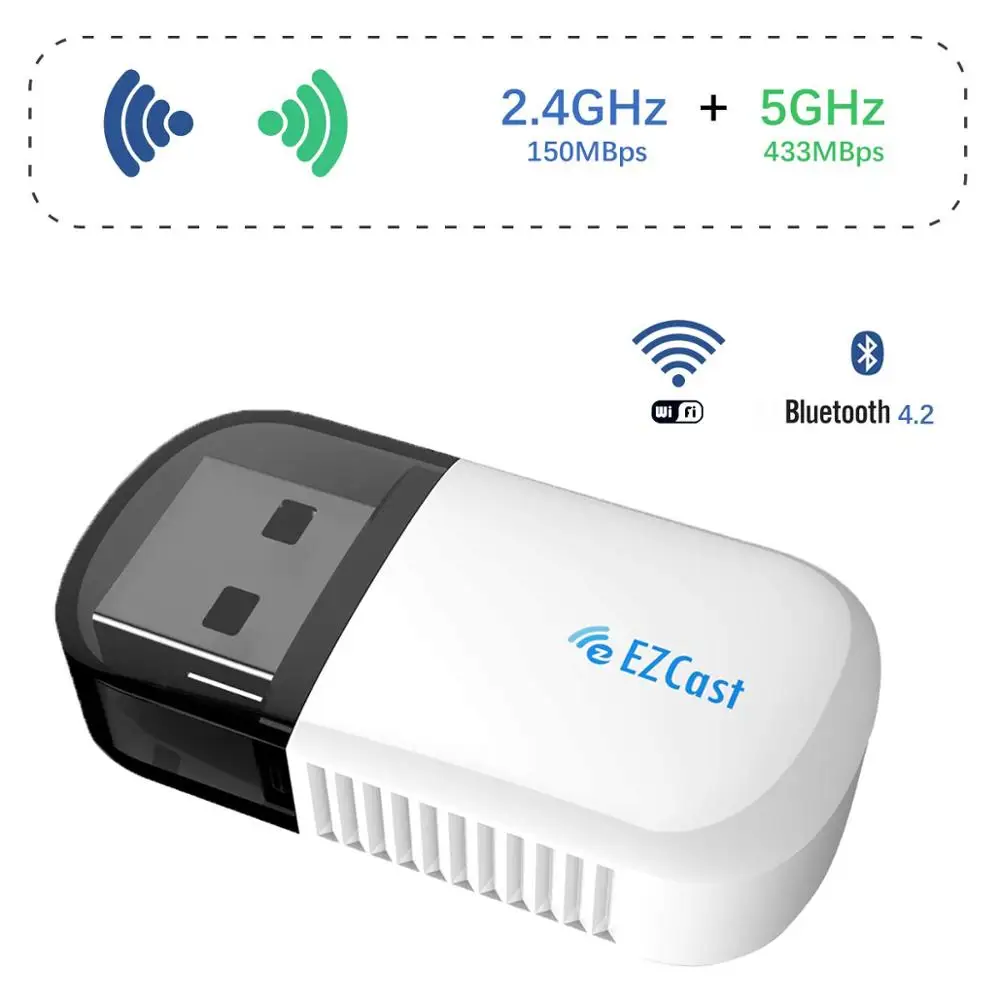 

KuWFi USB WiFi Adapter Mini Dual Band 5G/2.4GHz Wireless Network LAN Card with Bluetooth 4.2 Compatible Windows XP/7/8/10/Mac OS
