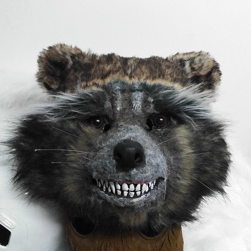 

Halloween Guardians of The Galaxy Rocket Raccoon Full Mask Cosplay Props