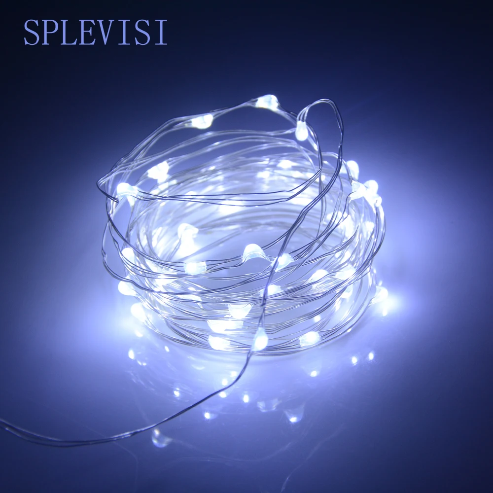 SPLEVISI batería Powered luces de hadas 20 LED/30 LED/50 LED/100 LED Navidad luces decorativas guirnalda Fiesta de la boda