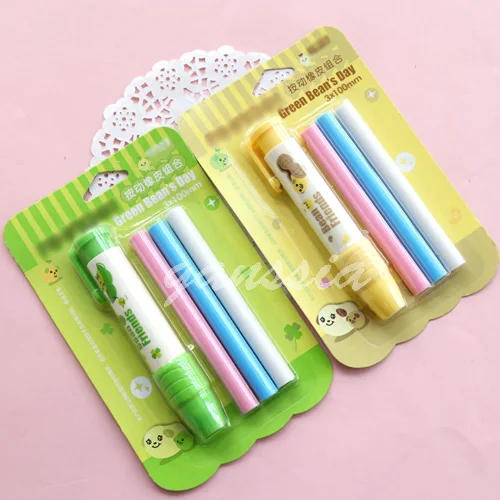 

1pc/lot New arrival can press erasers Creative pencil design rubber eraser School stationery (ss-1184)