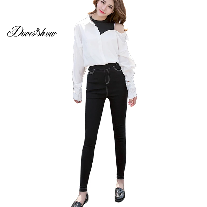 High Waist Stretch Pencil Pants Women Plus Size Jeans