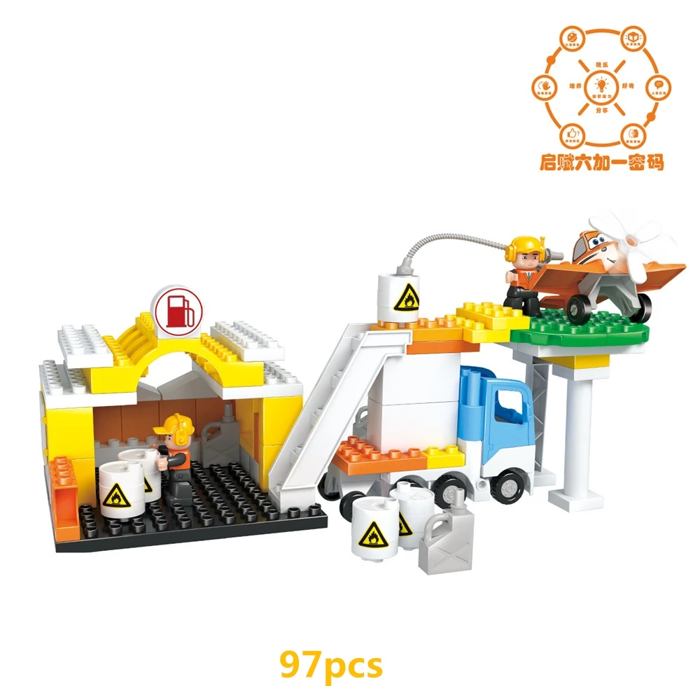 

97pcs Building Blocks LegoIN big size Attack Garage Figures Compatible City Enlighten Bricks Toys For kids military role play