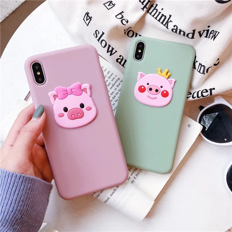 Футболка с забавным мультипликационным принтом поросенок чехол для iPhone X 6 S 7 8plus XS