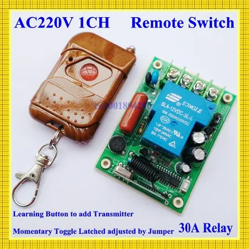 

220V Wireless Receiver Transmitter Remote Control Switch System30A 3000W 315/433 light/Lamp LED water pump Push cover transmiter