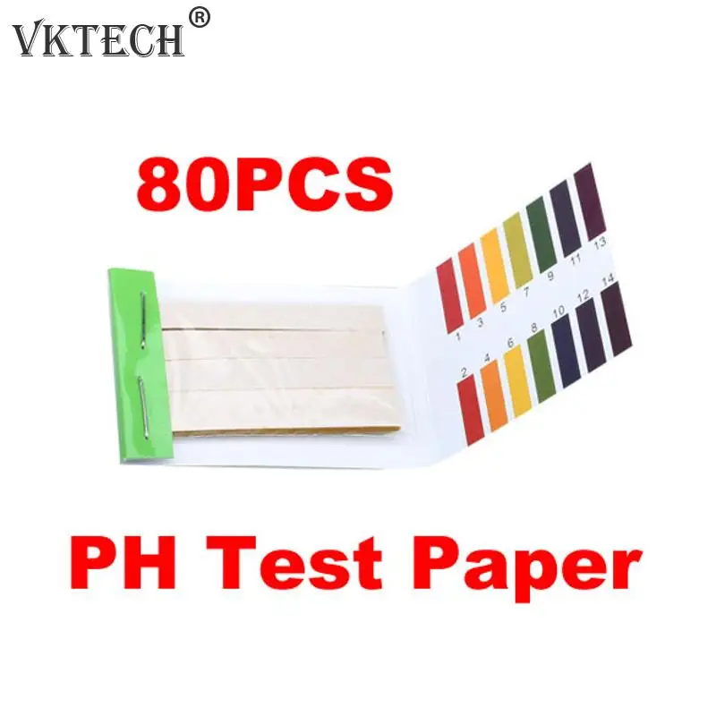 

80 Strips PH Test Strip Aquarium Pond Water Testing PH Litmus Paper Full Range Alkaline Acid 1-14 Test Paper Litmus Test