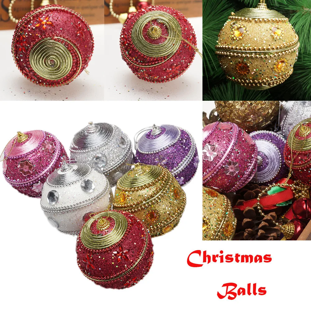 Блестящие рождественские блестящие шары со стразами орнамент с рождественской елкой украшение 8 см елочные украшения Navidad Kerst
