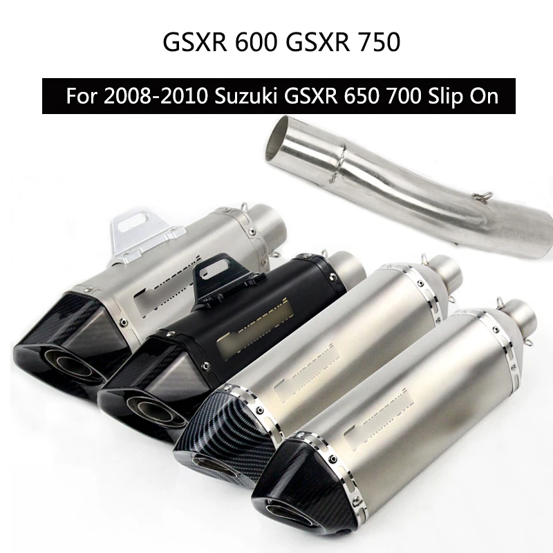 

For 2008-2010 Suzuki GSXR 650 GSXR 700 Exhaust Pipe Motorcycle Mid Pipe Slip On 51 mm Silencer Exhaust Muffler Pipe Rear Escape