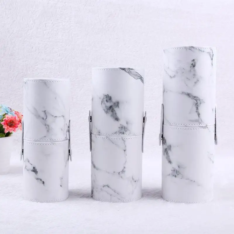 3 size Empty Portable Travel Makeup Brushes Round Pen Holder Cosmetic Case PU Leather Cup Brush Holder Tube Storage Organizer
