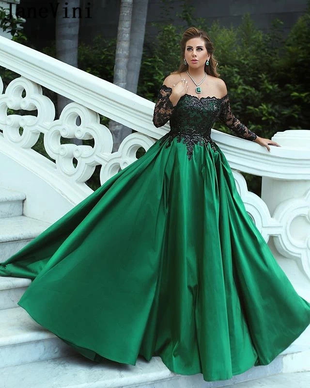 green and black gown