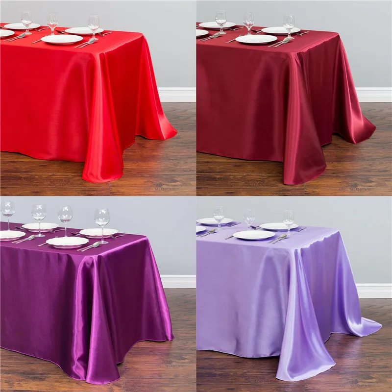 

Multi color satin table cloth for wedding party banquet decoration/polyester tablecloths table cover table overlay