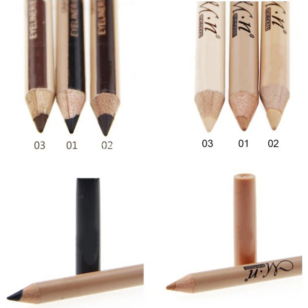 Профессиональный 2 в 1 с нарезкой на обоих концах Make Up Водонепроницаемый карандаш