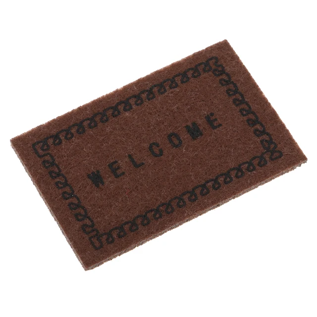 Miniature Welcome Mat Front Door Carpet Floor Rug for 1/12 Scale Dollhouse Living Room Accessories 2