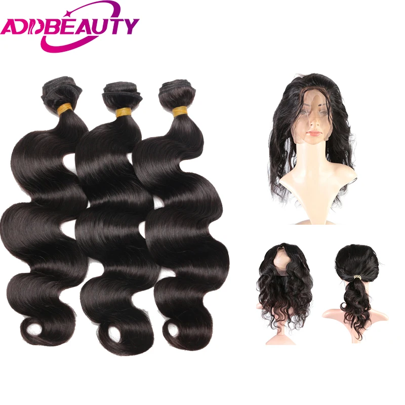 AddBeauty 360 Lace Frontal Closure With 2 Or 3 Bundles Peruvian Body Wave Virgin With 360 Frontal Closure Virgin Human Hair body-wave : image AddBeauty 360 Lace Frontal Closure With 2 Or 3 Bundles Peruvian Body Wave Virgin With 360 Frontal Closure Virgin Human Hair body-wave