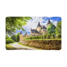 Красивые замки Франция Puimartin Dordogne Придверный коврик Большой 30X18 дюймов нескользящий передний коврик у входной двери ковер