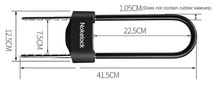 Nokelock Fingerprint U shape Lock Smart Bluetooth App Control Glass Door lock for Store Company Double Door Anti-theft locks (14)