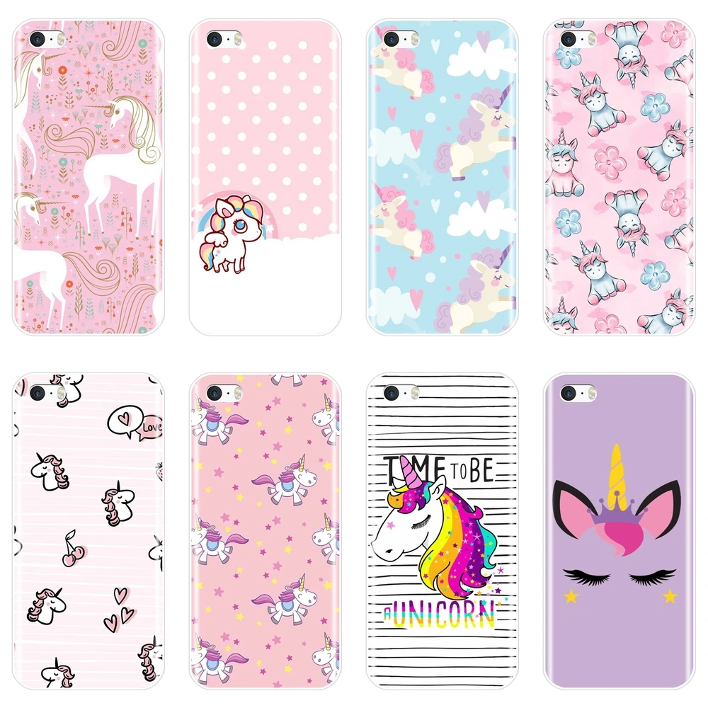 Pink Kawaii Girl Princess Cute Unicorn Case For Iphone 5 S 5c 5s Se Soft Silicone Back Cover For Apple Iphone 4 S 4s Phone Case Mobile Phone Cases Covers Aliexpress