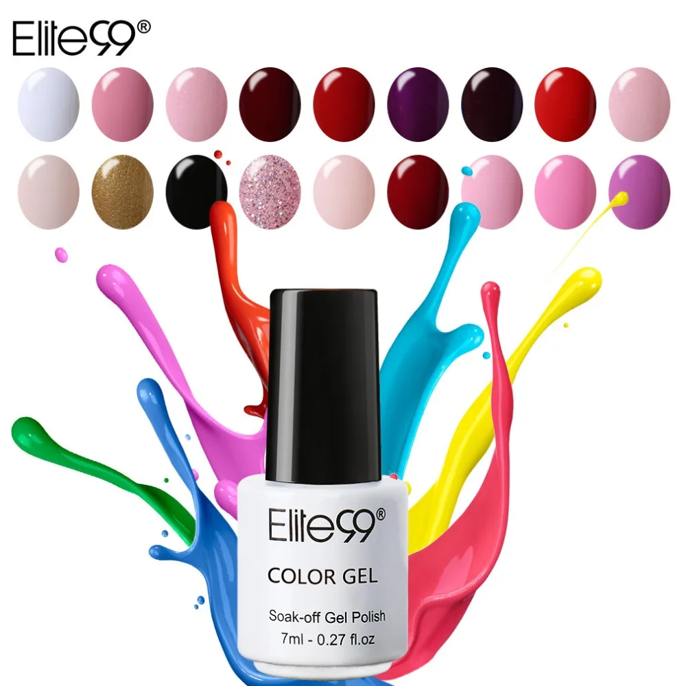 

Elite99 7ml Soak Off UV Nail Polish Long Lasting Nail Art Gel Manicure Varnishes Gelpolish Cured With UV LED Lamp Nail Lacquer