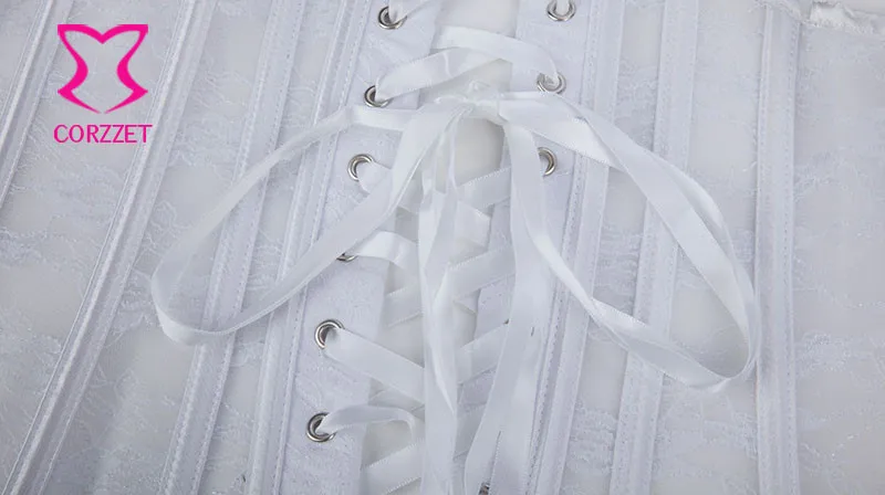 Сексуальный ажурный кружевной корсет, белое свадебное Бюстье, тренажер для талии, жилет, корсеты, свадебное белье, Burlesque Korsett для женщин XS