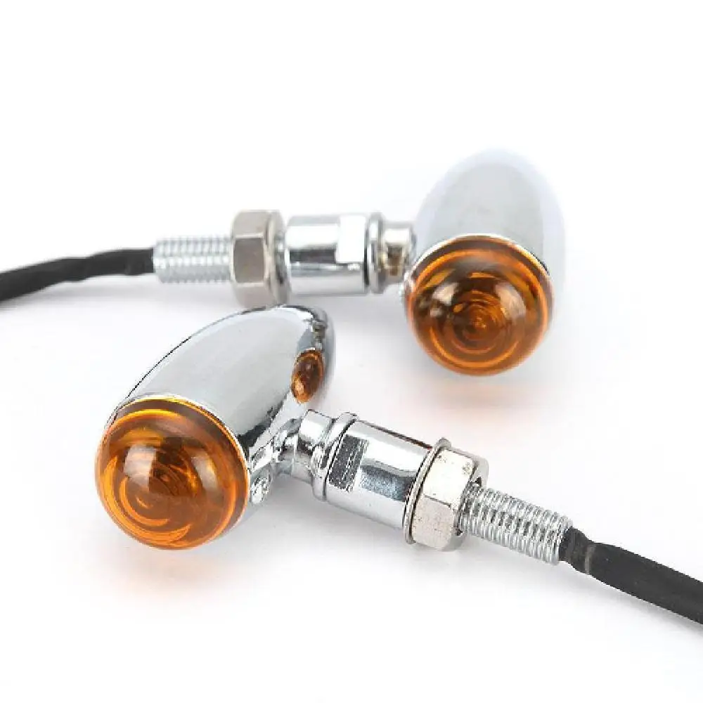 

Partol Chrome Bullet Motorcycle Turn Signals Light Amber Blinker 10mm Thread For Suzuki Harley 883 Honda Cafe Racer Chopper