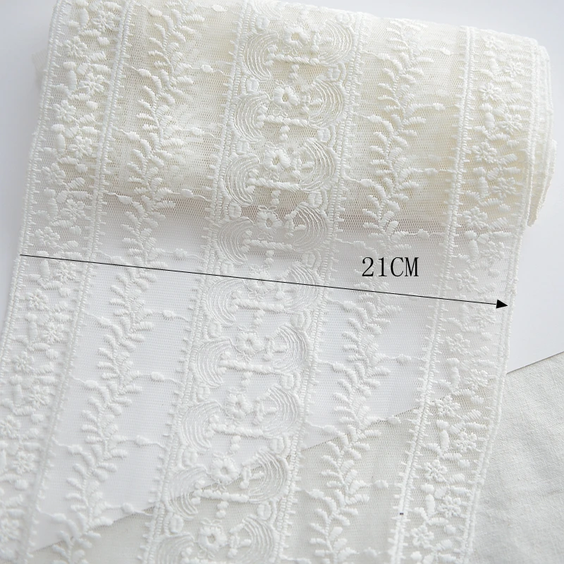 

Hot sale Lace accessories Milk silk yarn embroidery lace cloth Width 21cm G008