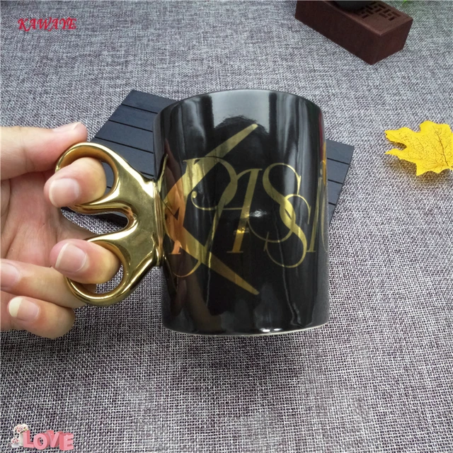 Cheap 1Pcs Personalized Scissors Mug Creative Gold Handle Ceramic Cup Office Water Cup Home Coffee Mug Classic Coffee Cup 6DZ258