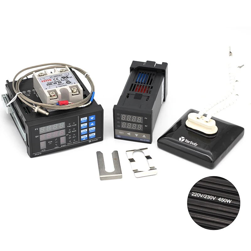 

PC410 PID Temperature Controller Panel+REX-C100 + Max.40A SSR + K Thermocouple Probe + Ceramic Heat Plate For IR6500 IR6000 450W