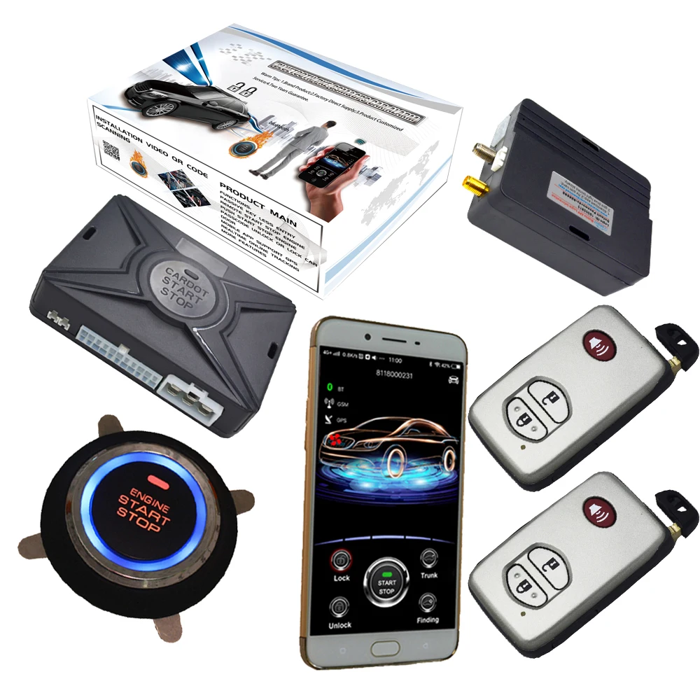 Cardot auto keyless entry smart key push button start engine rfid