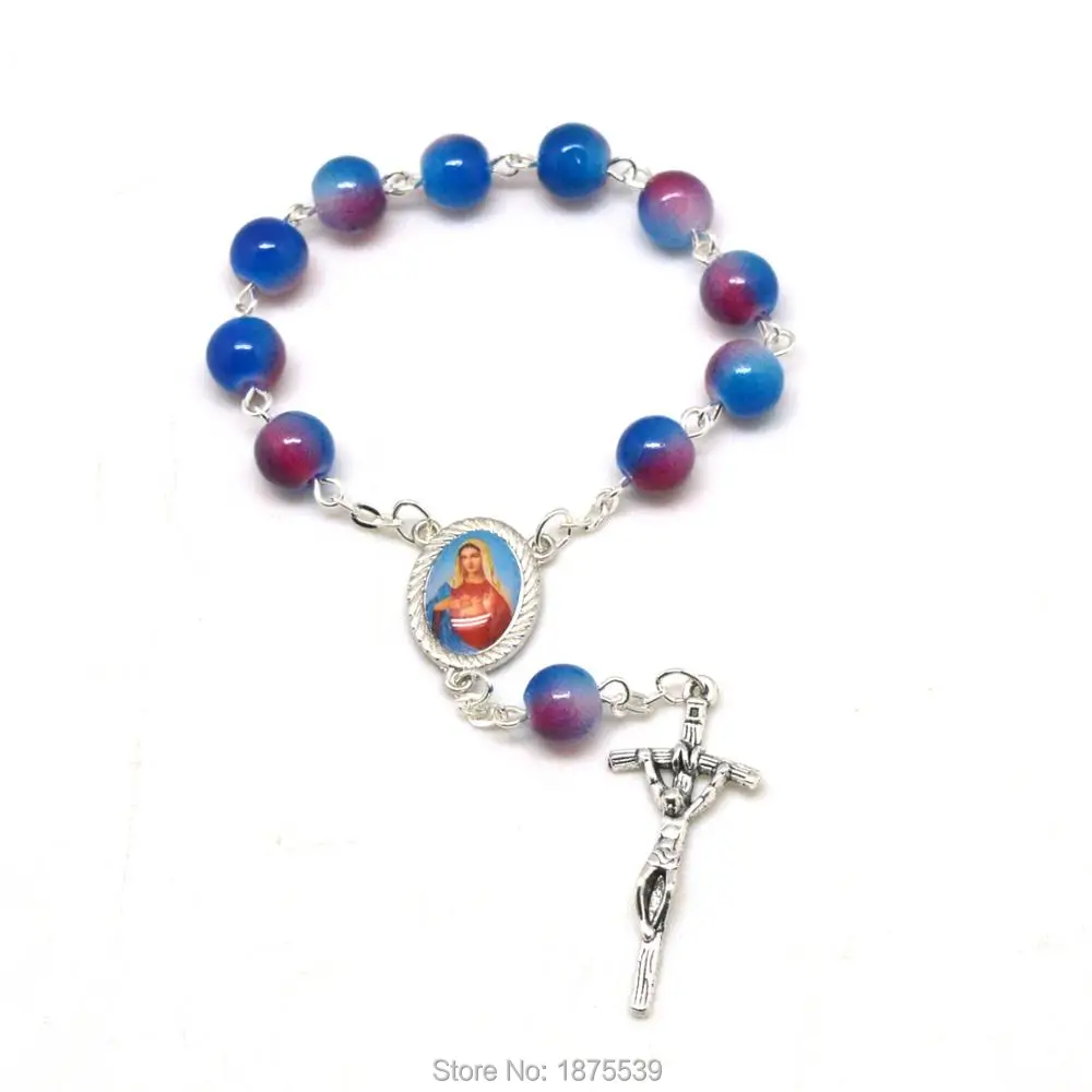 

Beautiful Glass Bead Decade Rosary Perfect Gift for Family First Holy Communion