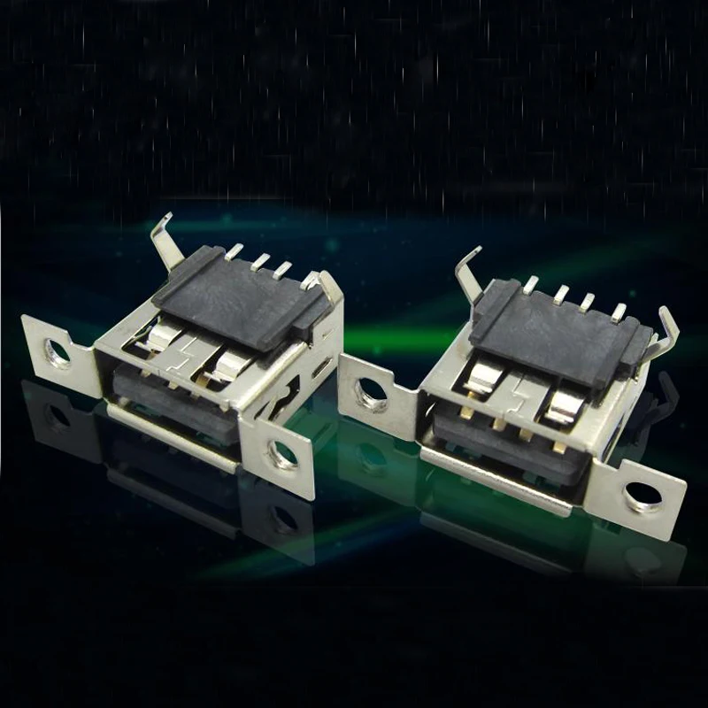

10pcs High-quality USB 2.0 Connector Female Chip Patch USB Seat Adapter Female Fixed Hole USB Connector