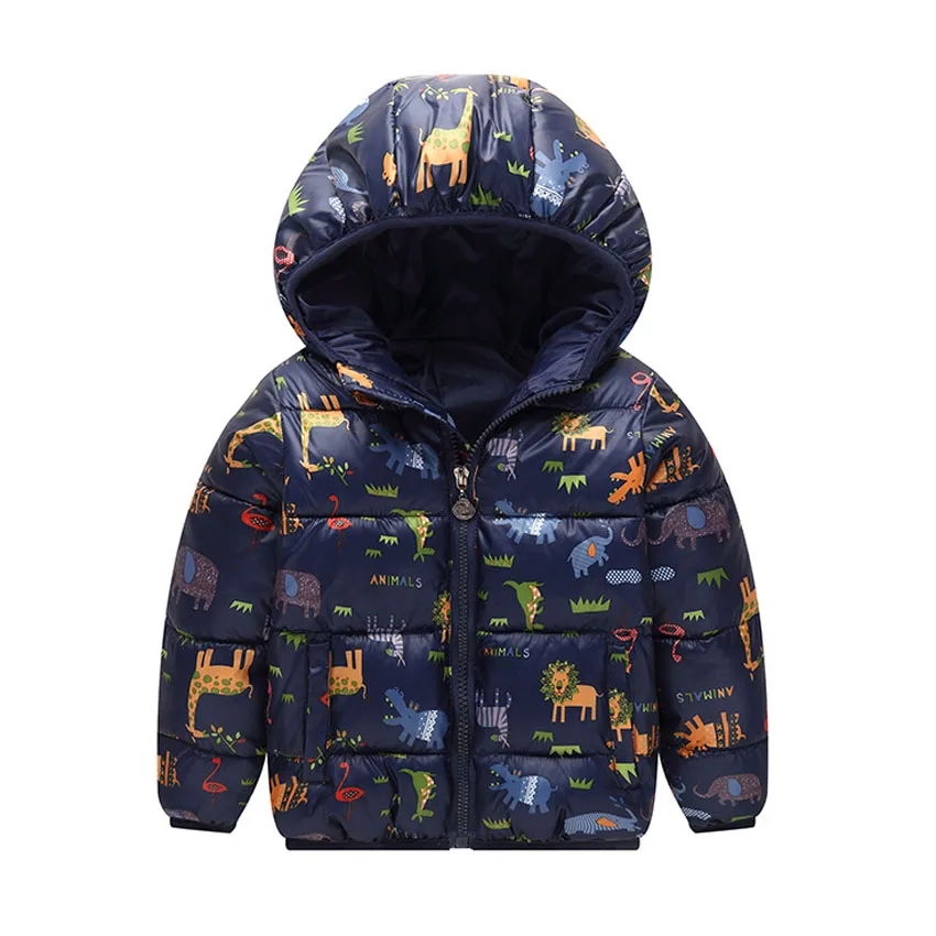 Benemaker/новые детские зимние куртки с динозаврами для мальчиков и девочек; плотная детская ветровка с животными; детская одежда; пальто; Верхняя одежда; YJ090