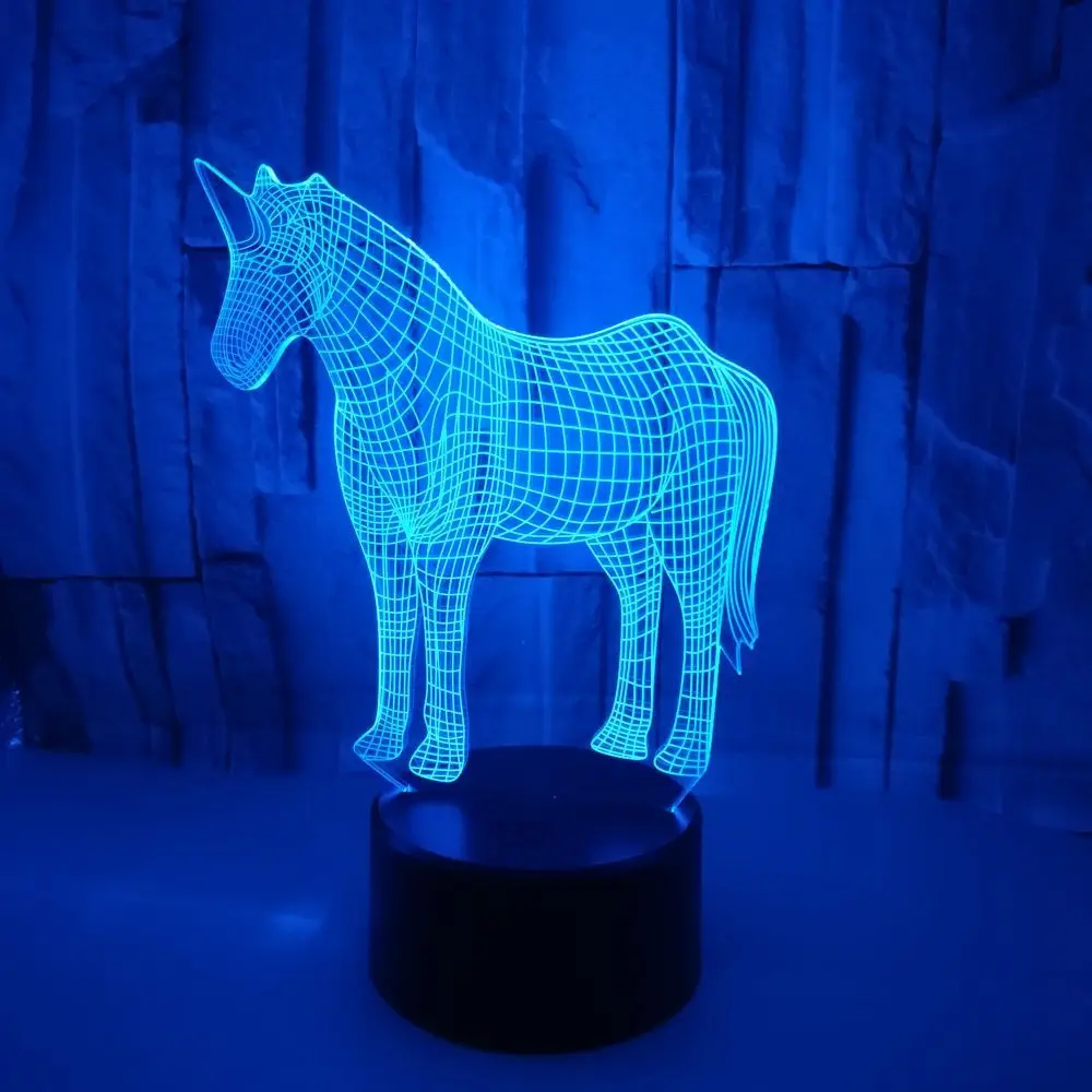Креативная 3D визуальная Настольная лампа с изображением дракона и единорога