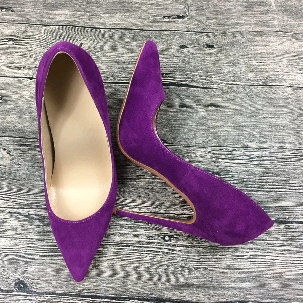 Фиолетовые туфли на высоком каблуке; эксклюзивный лакированный бренд; Модный указатель; пикантные туфли с закрытым носком на высоком каблуке; женские тонкие туфли; 10 см; 12 см; ban