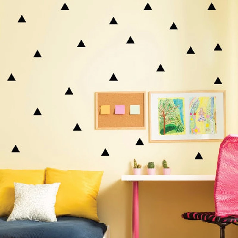 set of 35pcs,gold triangle vinyl wall decals, gold geometric