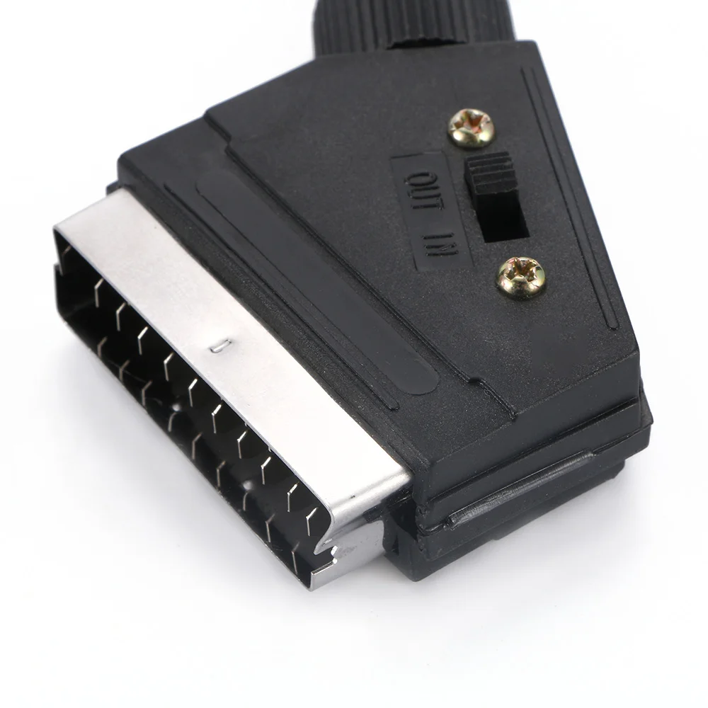 1 * кабель Scart на 3 RCA телефонный 5 м RGB 21 вывод переключаемый тройной композитный