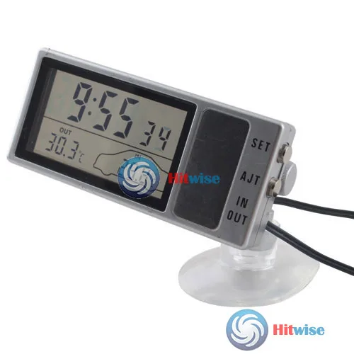 Bulemoon New Portable Digital LCD Display Auto Car In Outdoor Thermometer with Clock #4 [24 hours dispatch] |